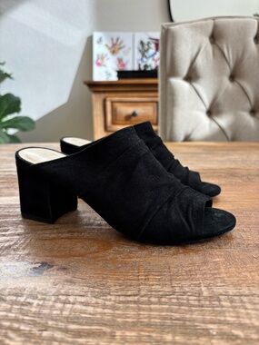 Alexandre Birman Ruched Black Suede Slide Size 37